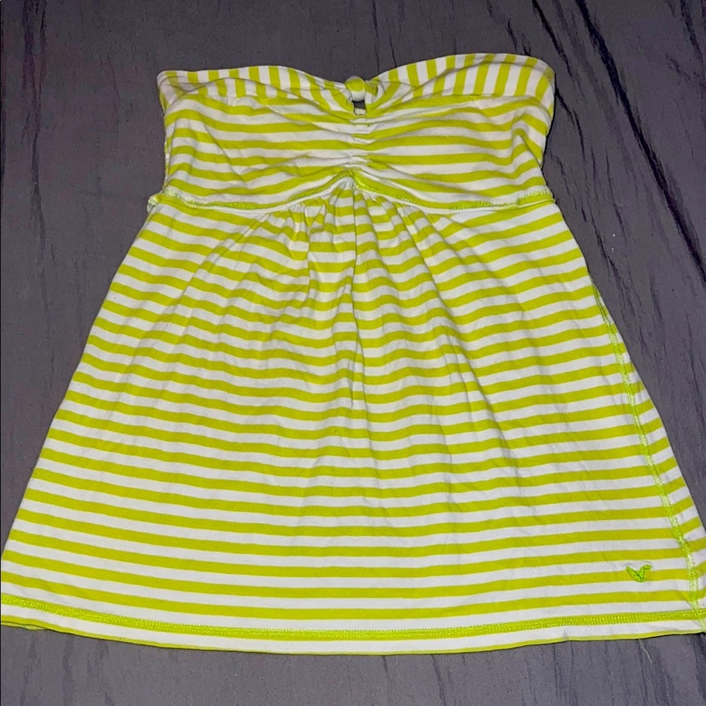 Gently used American Eagle lime green and white striped top, size M. Vintage